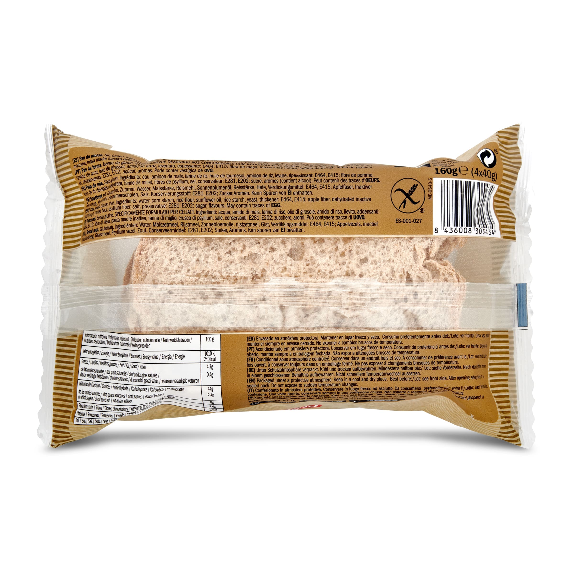Pan tradicional sin gluten Proceli 160 g