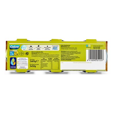 Atún en aceite de oliva Calvo lata 3 x 52 g-1 Atún en aceite de oliva Calvo lata 3 x 52 g-1