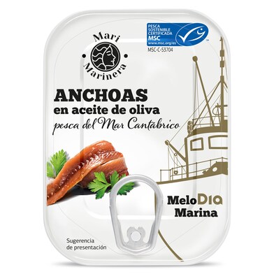 Anchoas en aceite de oliva MSC MARI MARINERA LATA 50 GR-1 Anchoas en aceite de oliva MSC MARI MARINERA LATA 50 GR-1