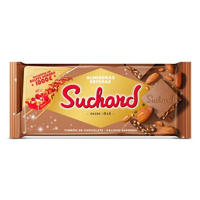 Turrón de chocolate con almendras enteras Suchard 260 g-0