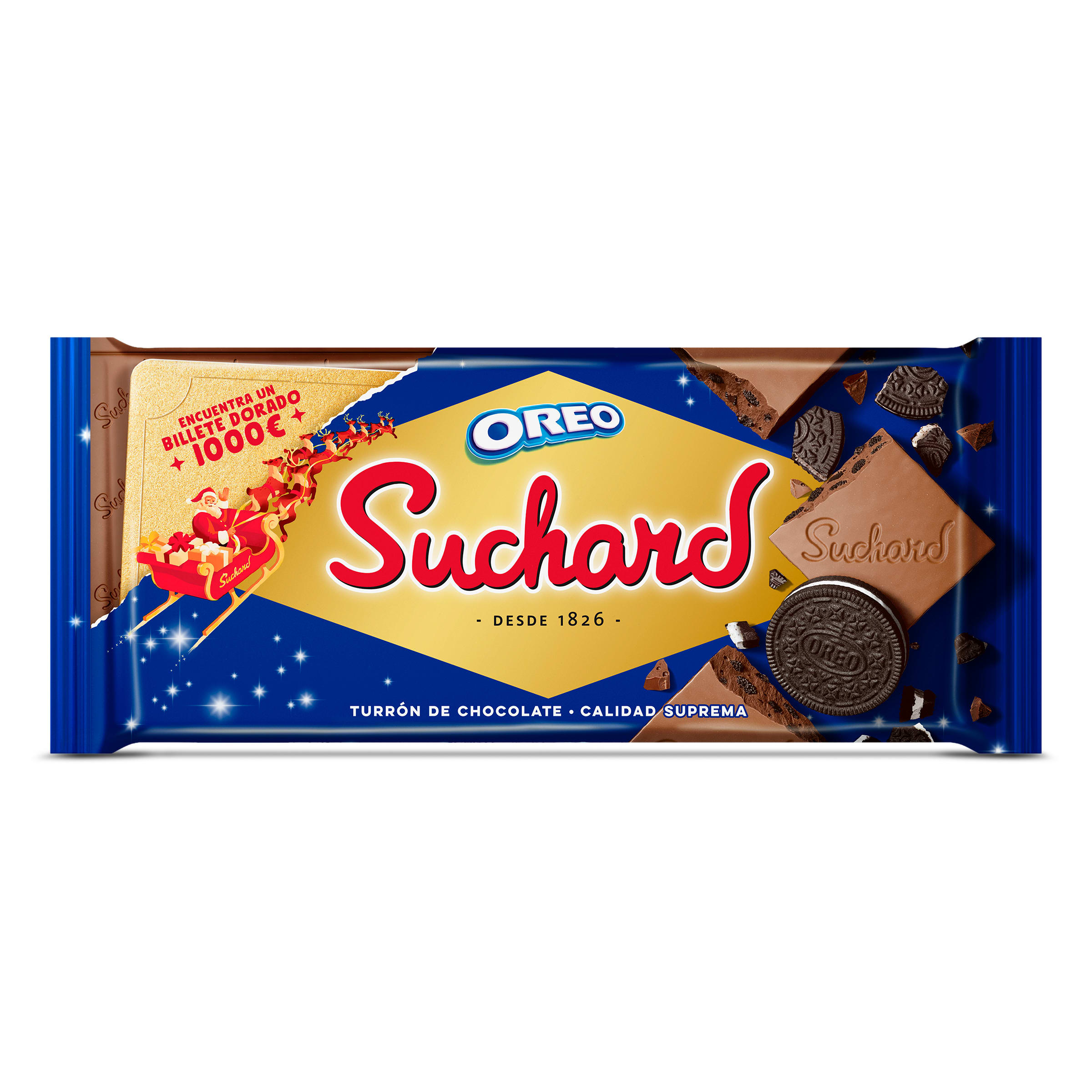 Turrón de chocolate con trozos de galleta oreo Suchard 230 g