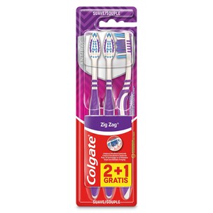 Cepillo de dientes suave zig zag Colgate 2 + 1 unidades