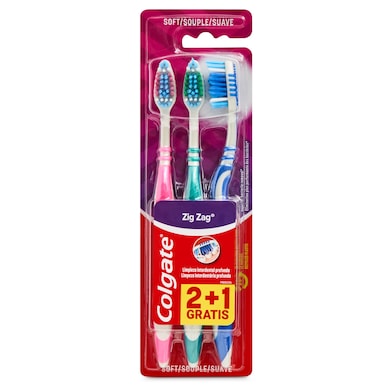 Cepillo de dientes suave zig zag Colgate 2 + 1 unidades-0 Cepillo de dientes suave zig zag Colgate 2 + 1 unidades-0