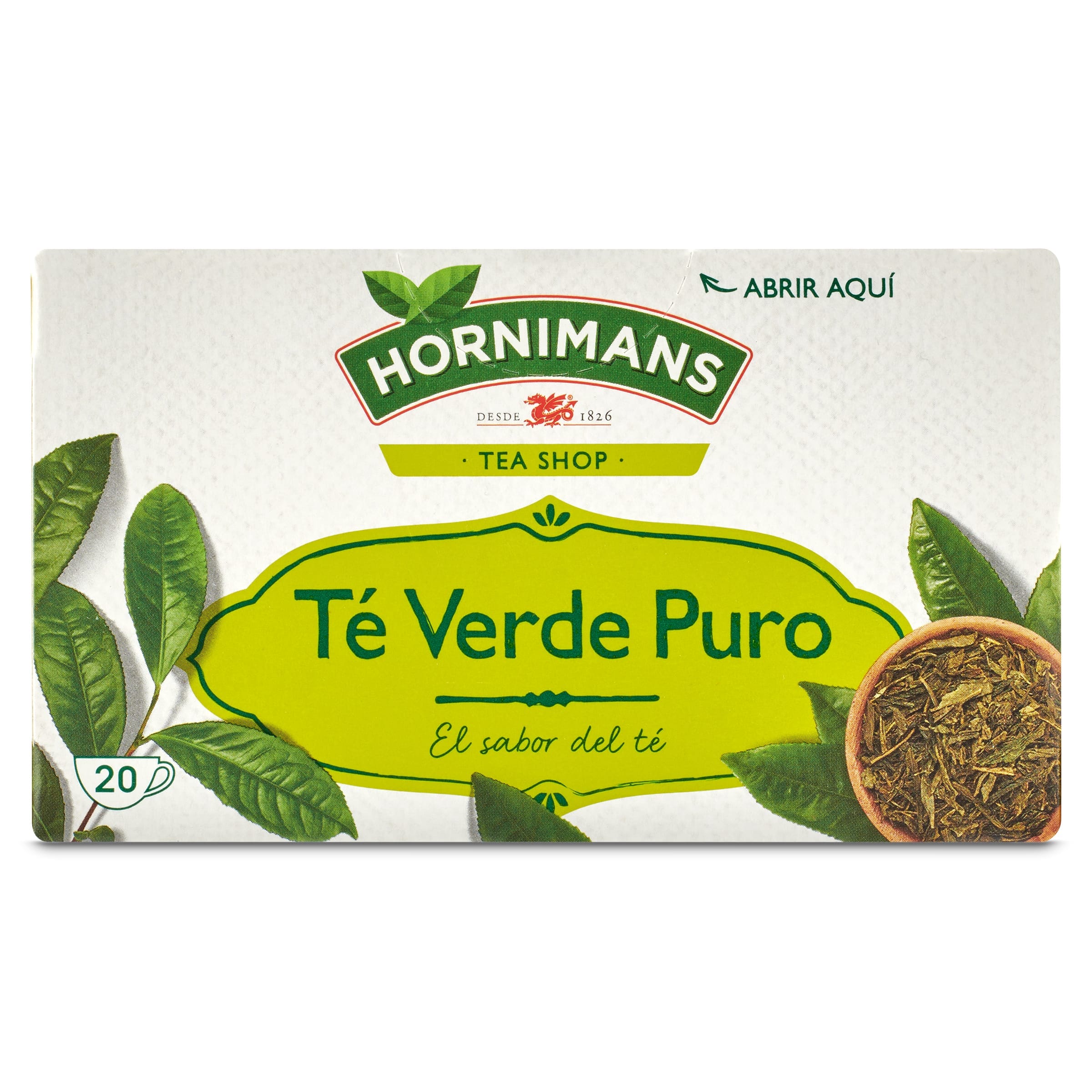Té verde puro Hornimans 20 unidades
