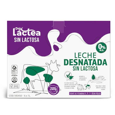 Leche desnatada sin lactosa Dia Láctea brik 6 x 1 l-1
