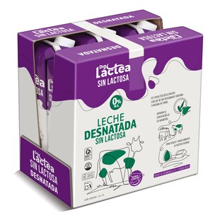 Leche desnatada sin lactosa Dia Láctea pack 6 x 1 L