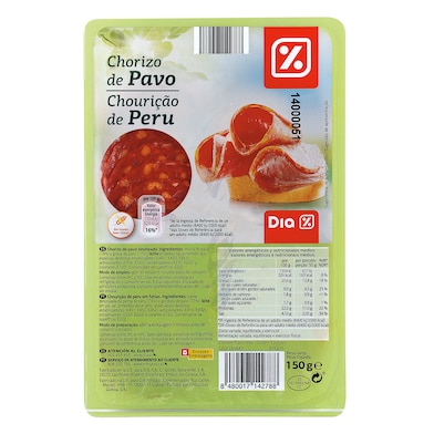 Chorizo de pavo Dia bandeja 150 g-0