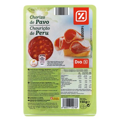 Chorizo de pavo Dia bandeja 150 g-0 Chorizo de pavo Dia bandeja 150 g-0