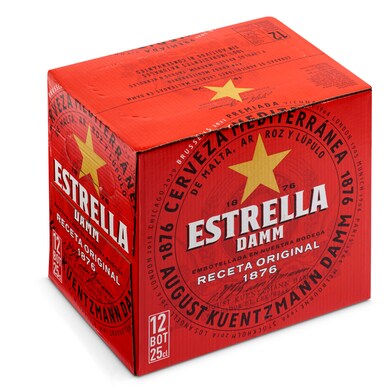 Cerveza rubia nacional Estrella damm botella 12 x 25 cl-0