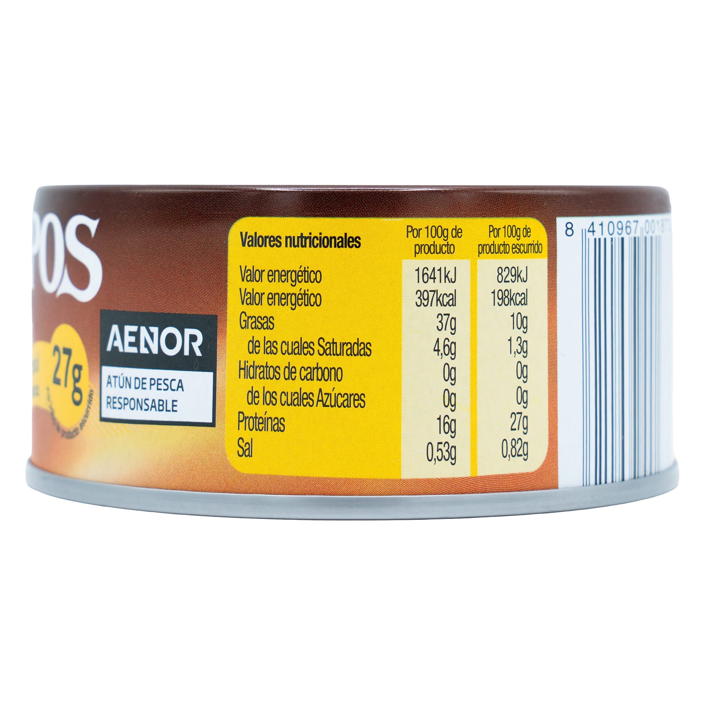 Atún claro en aceite de girasol Campos 104 g