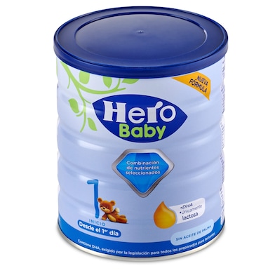 Leche en polvo para lactantes Hero Baby lata 800 g