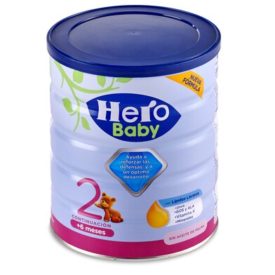 Pack 6 uds. Hero Baby Nutrasense N.2 Leche Infantil De Continuación En  Polvo - 800 gr.