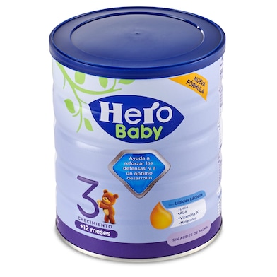 Leche en polvo crecimiento Hero Baby lata 800 g-0