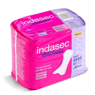 Compresas de incontinencia extra Indasec bolsa 10 unidades-0