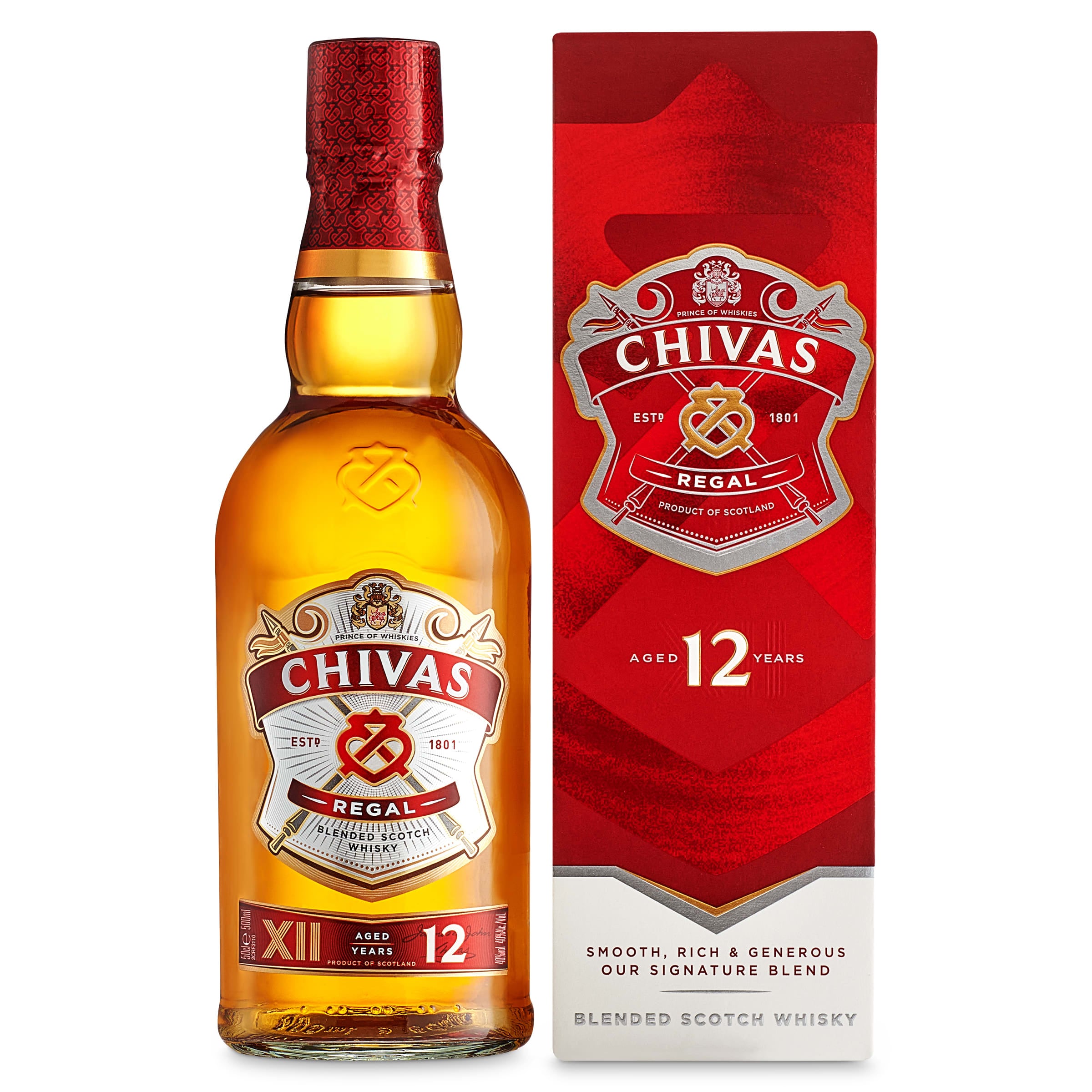 Whisky 12 años Chivas 50 cl