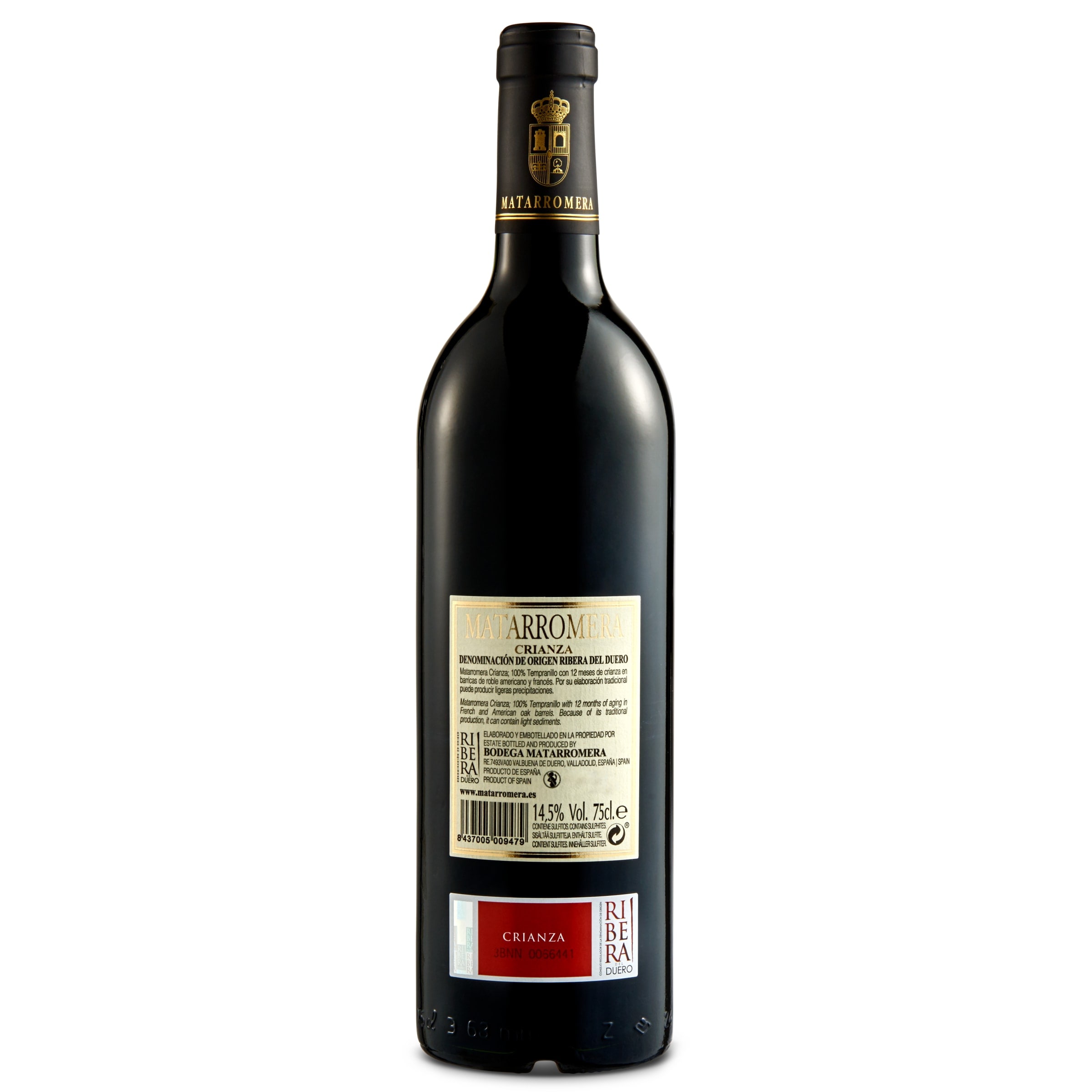 Vino tinto crianza D.O. Ribera del Duero Matarromera 75 cl