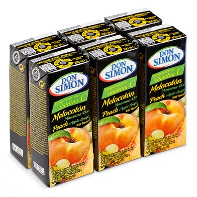 Zumo de melocotón, manzana y uva Don Simón brik 6 x 20 cl-0