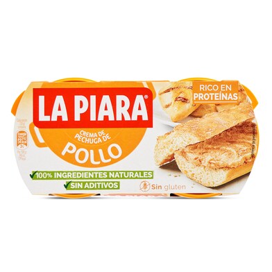 Crema de pollo natural La piara lata 2 x 75 g-0