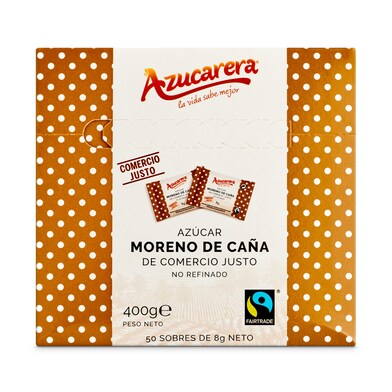 Azúcar moreno de caña en sobres Azucarera caja 400 g-1 Azúcar moreno de caña en sobres Azucarera caja 400 g-1