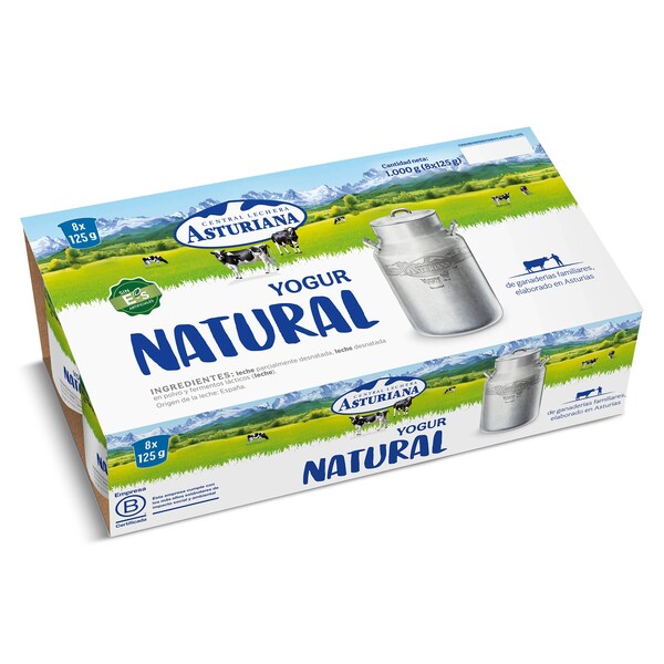 Yogur Natural Asturiana Pack 8 X 125 Gr.