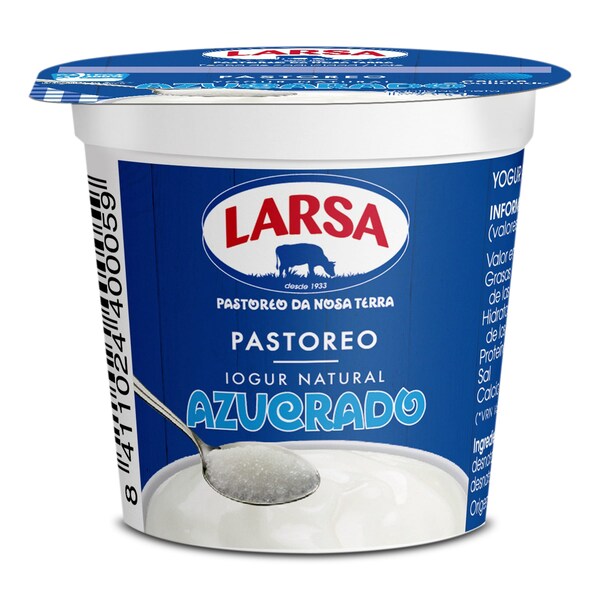 Yogur Natural Azucarado Larsa Vaso 125 Gr.