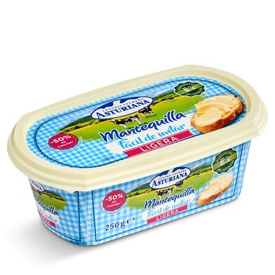 Mantequilla ligera fácil de untar Central Lechera Asturiana tarrina 250 g-0 Mantequilla ligera fácil de untar Central Lechera Asturiana tarrina 250 g-0