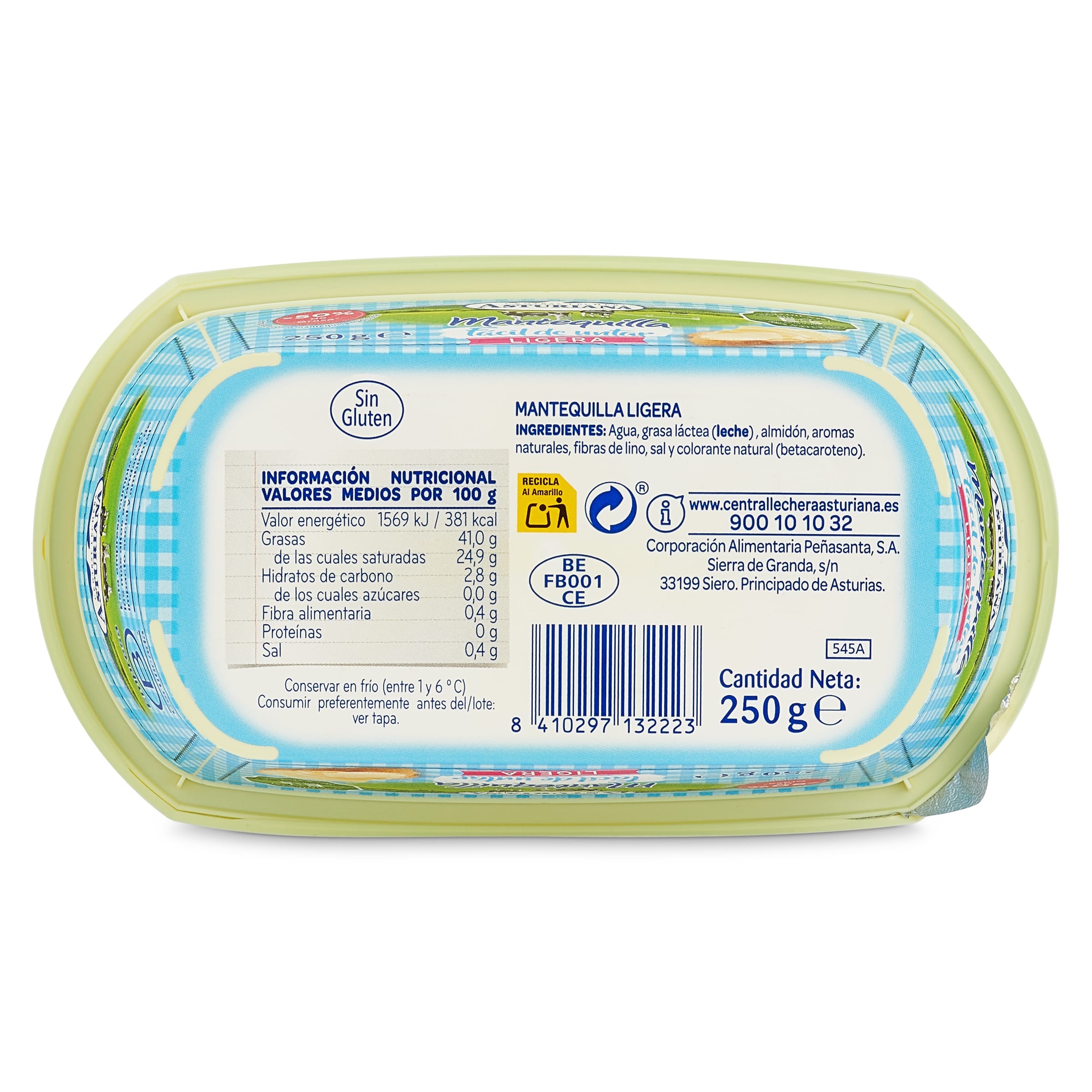 Mantequilla ligera fácil de untar Asturiana 250 g