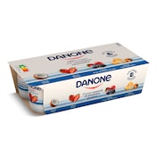 Yogur sabor coco, fresa, frutos del bosque y macedonia Danone pack 8 x 120 g