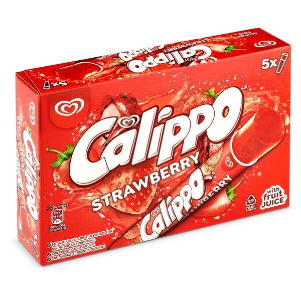 Helado Sabor Fresa 5 Uds. Calippo Caja 525 Gr.