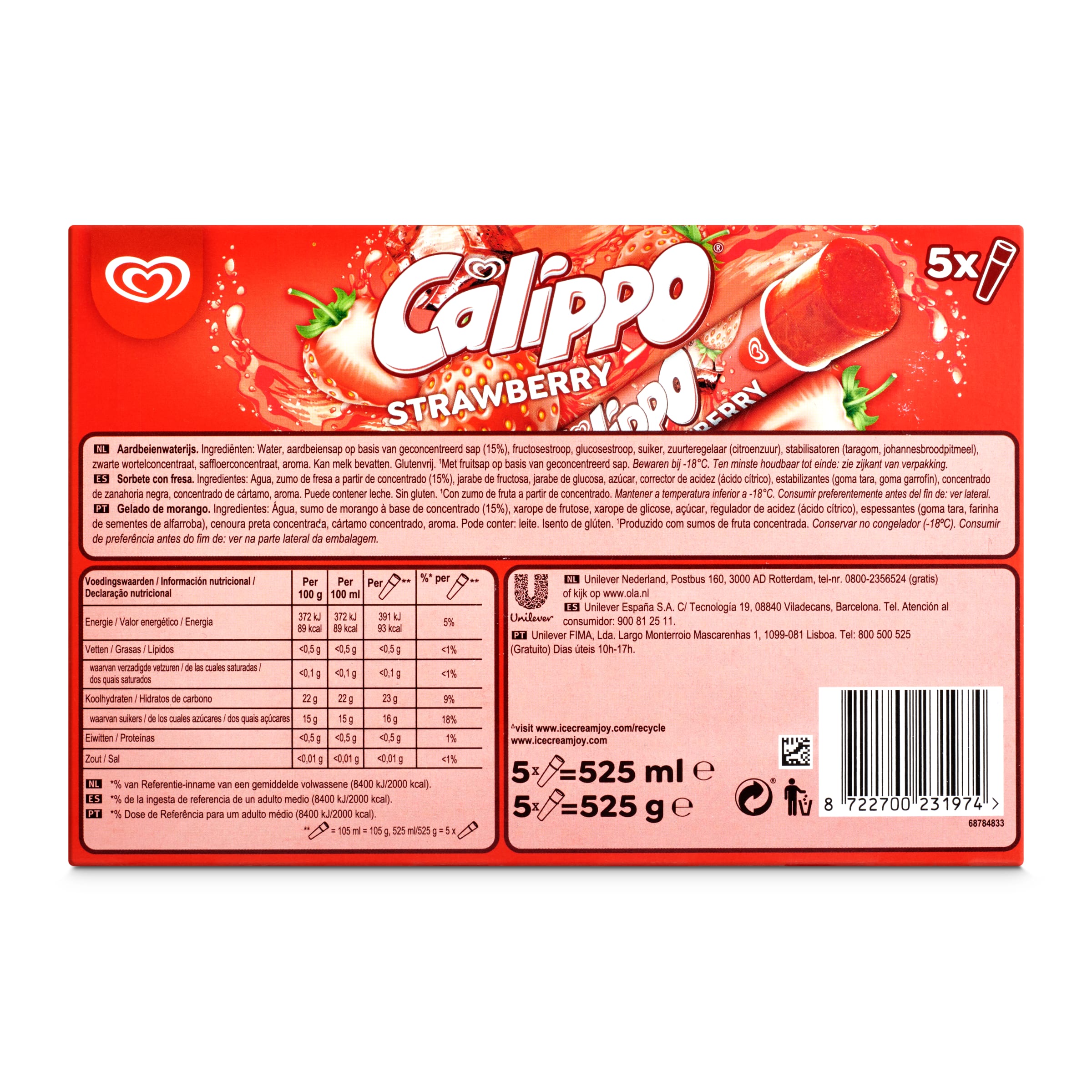 Calippo fresa Frigo 5 x 105 g