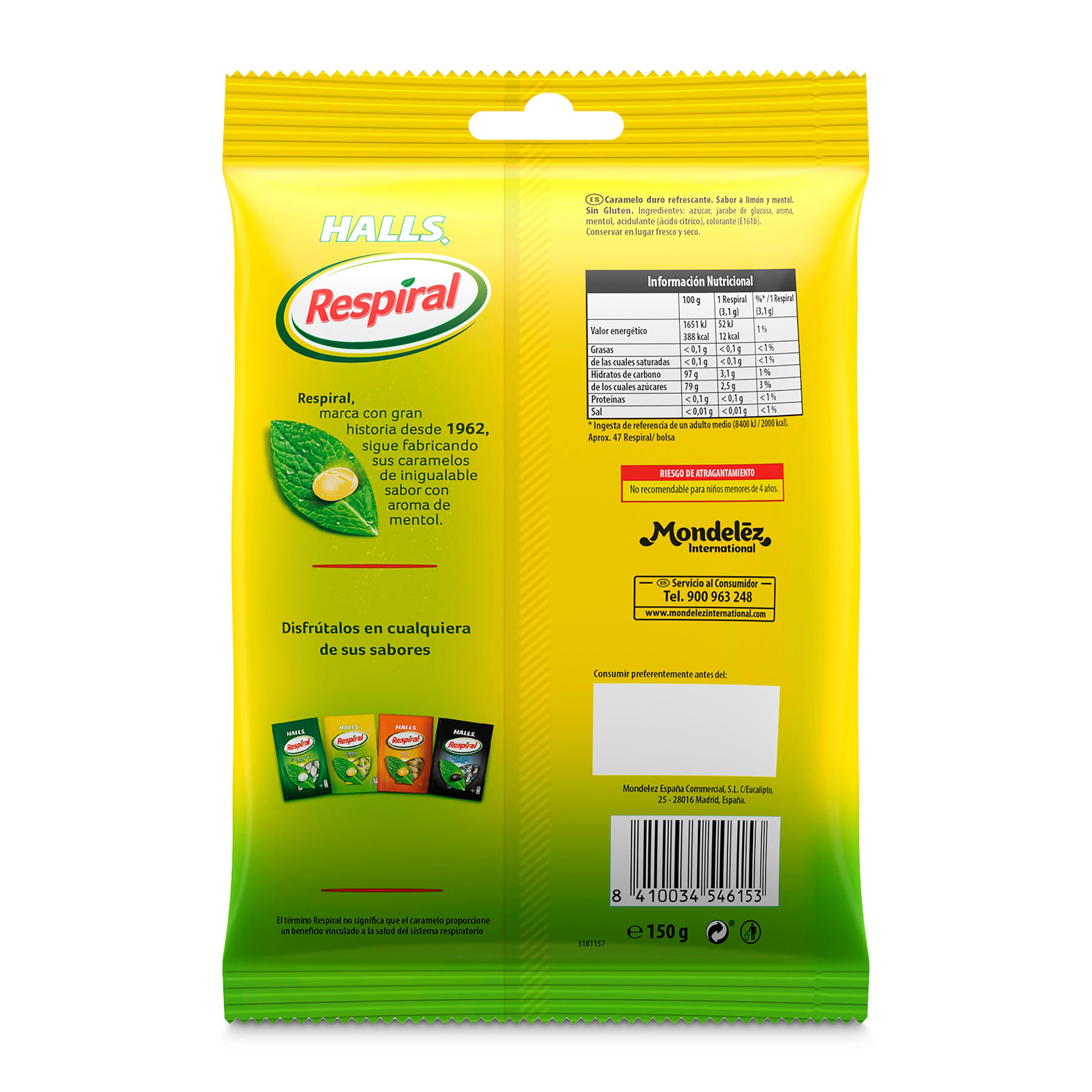 Caramelos de limón y mentol Respiral 150 g