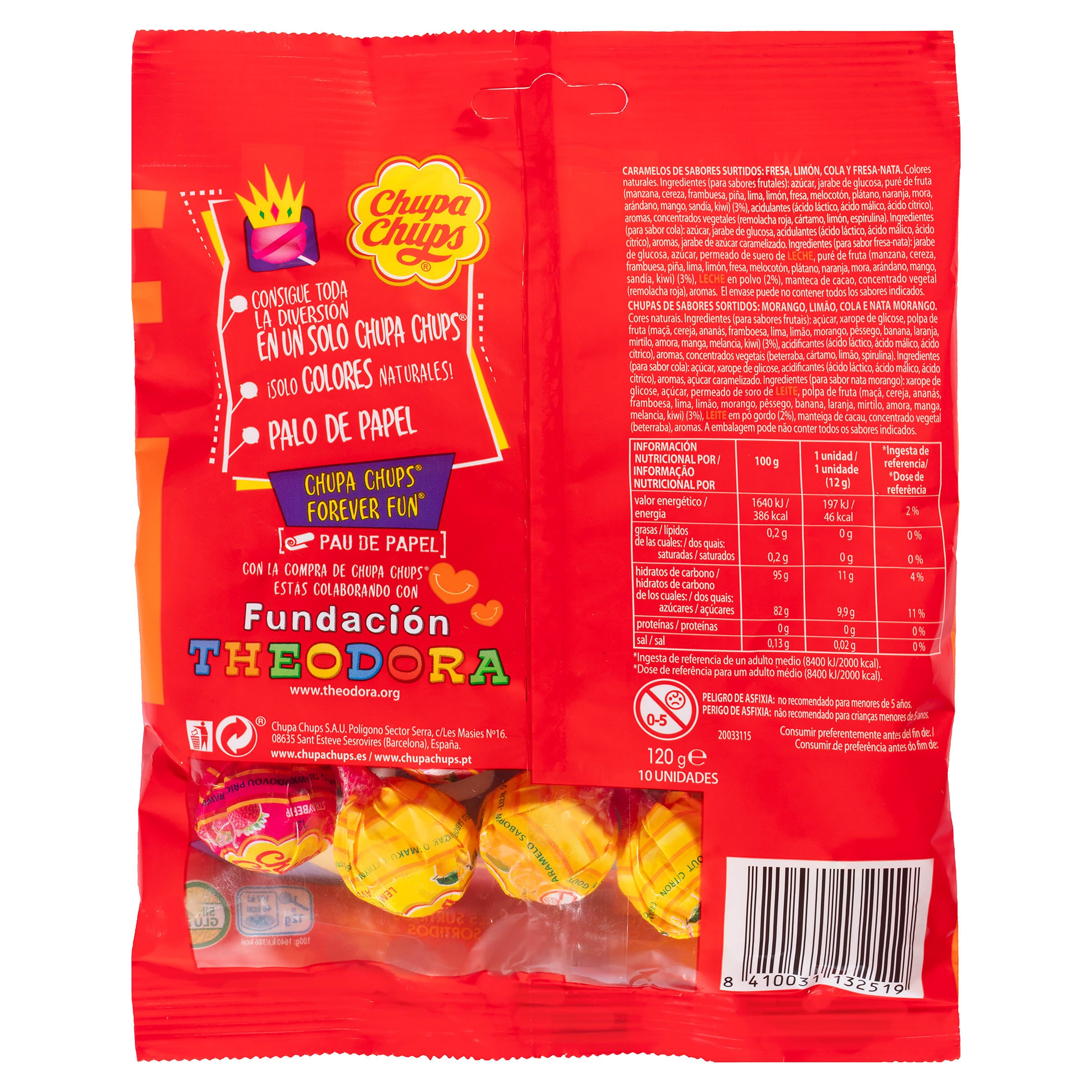 Caramelos con palo Chupa Chups 120 gr