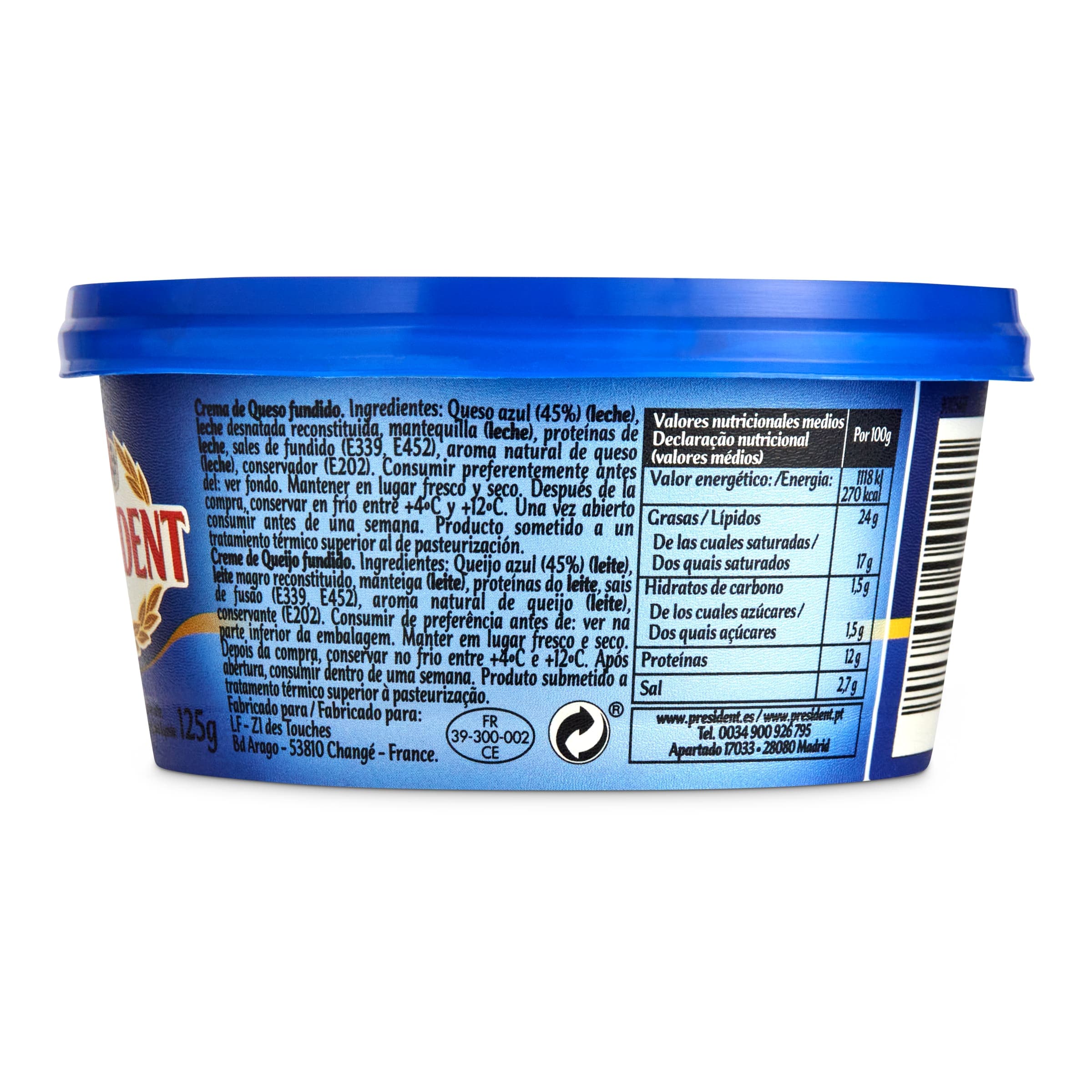 Crema de queso azul President 125 g