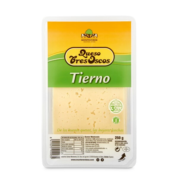 Queso Madurado en Lonchas Tres Oscos Sobre 250 Gr.