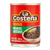 Frijoles negros enteros La costeña lata 560 g