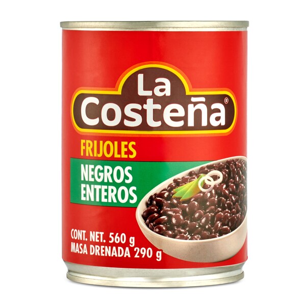 Frijoles Negros Enteros La Costeña Lata 560 Gr.