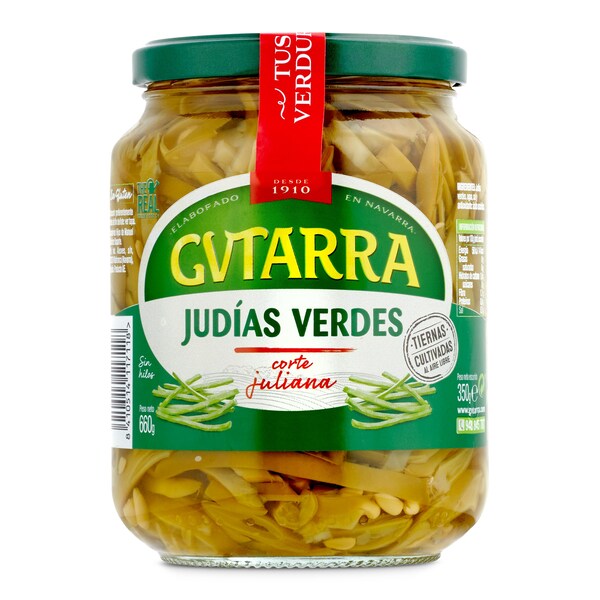 Judías Verdes Cortadas en Tiras Gutarra Frasco 350 Gr.