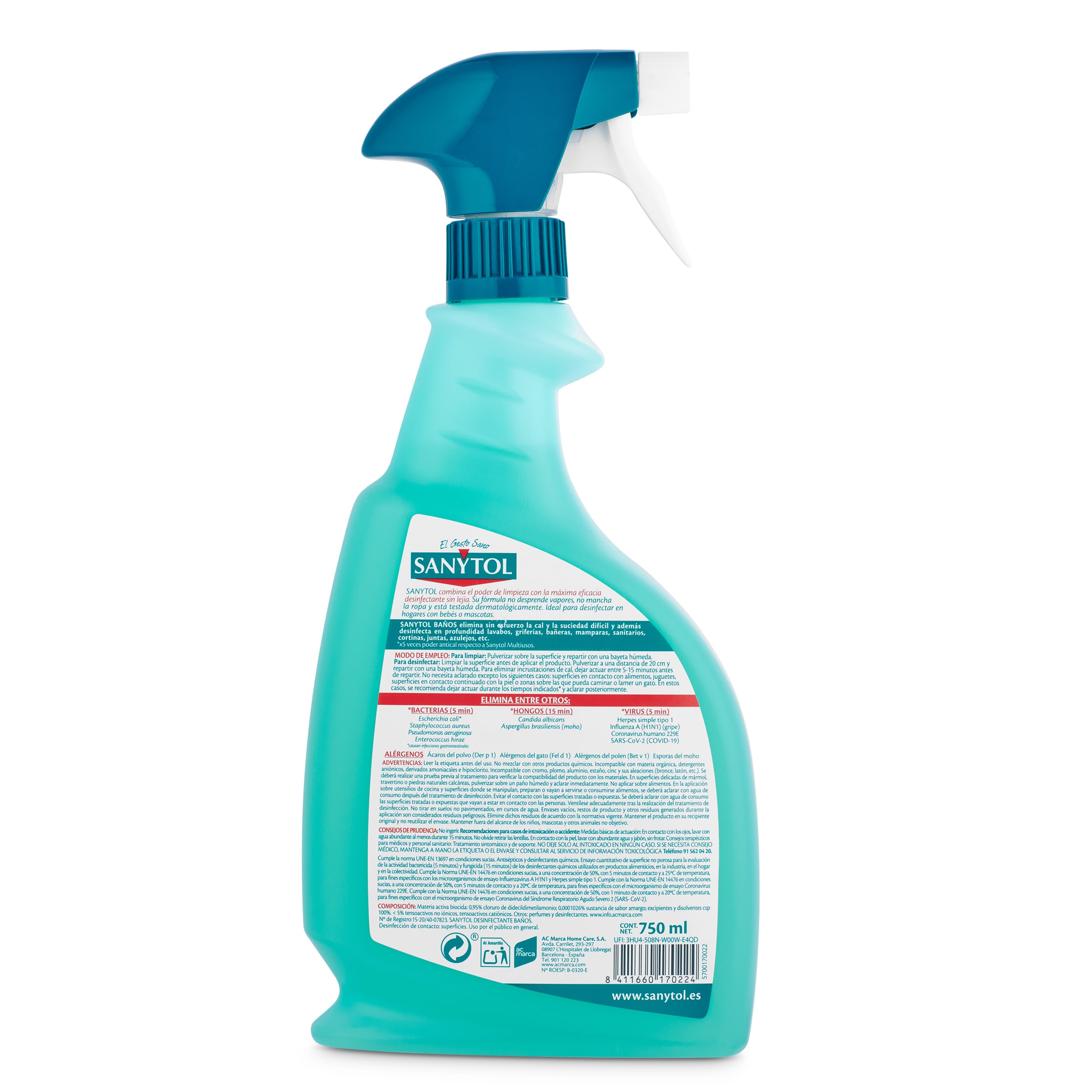 Desinfectante para baños Sanytol 750 ml
