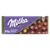 Chocolate con leche y avellanas enteras Milka 100 g