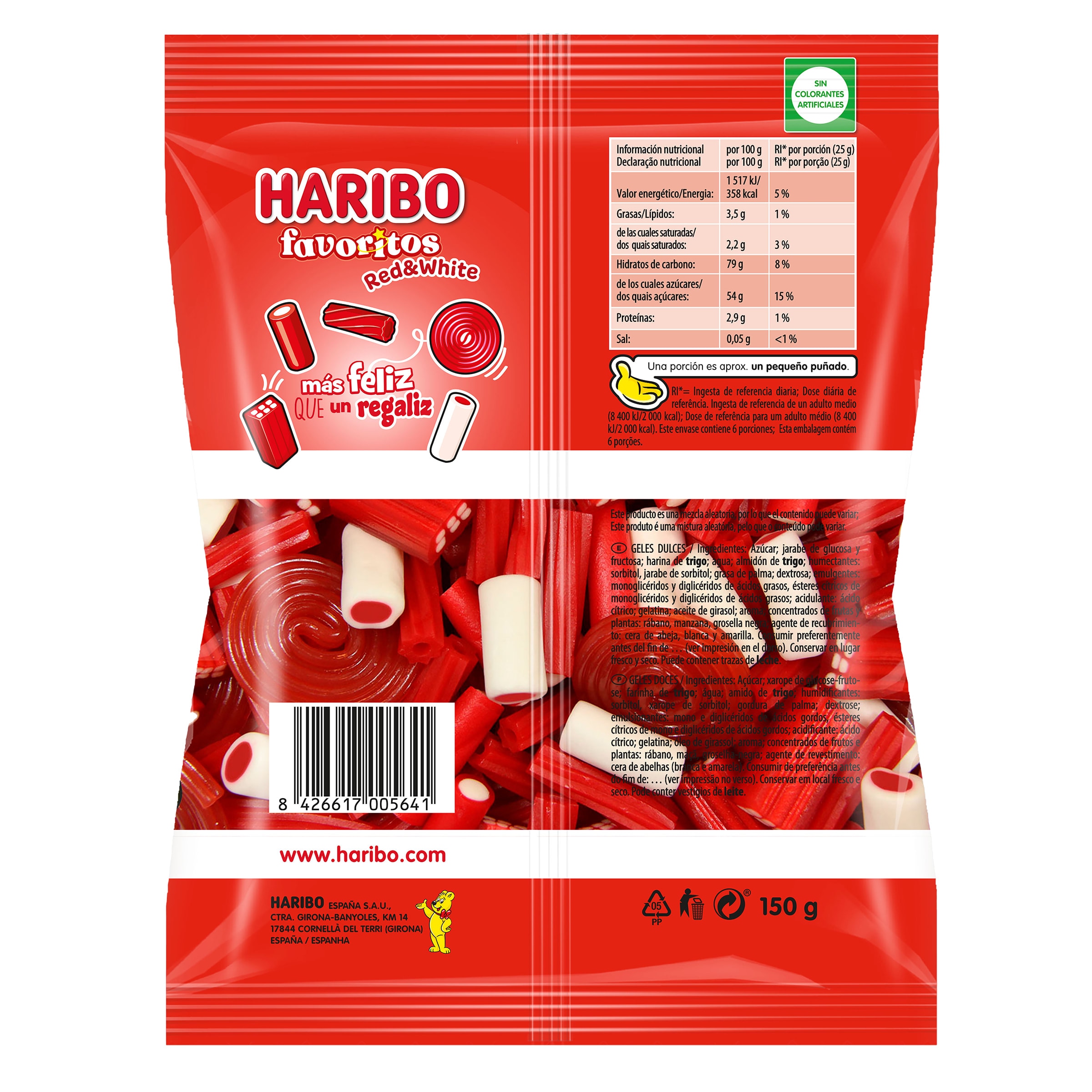 Golosinas favoritos red&white Haribo 150 g