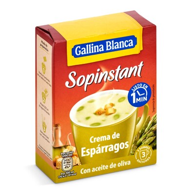 Crema de espárragos Gallina Blanca Sopinstant caja 57 g-0 Crema de espárragos Gallina Blanca Sopinstant caja 57 g-0