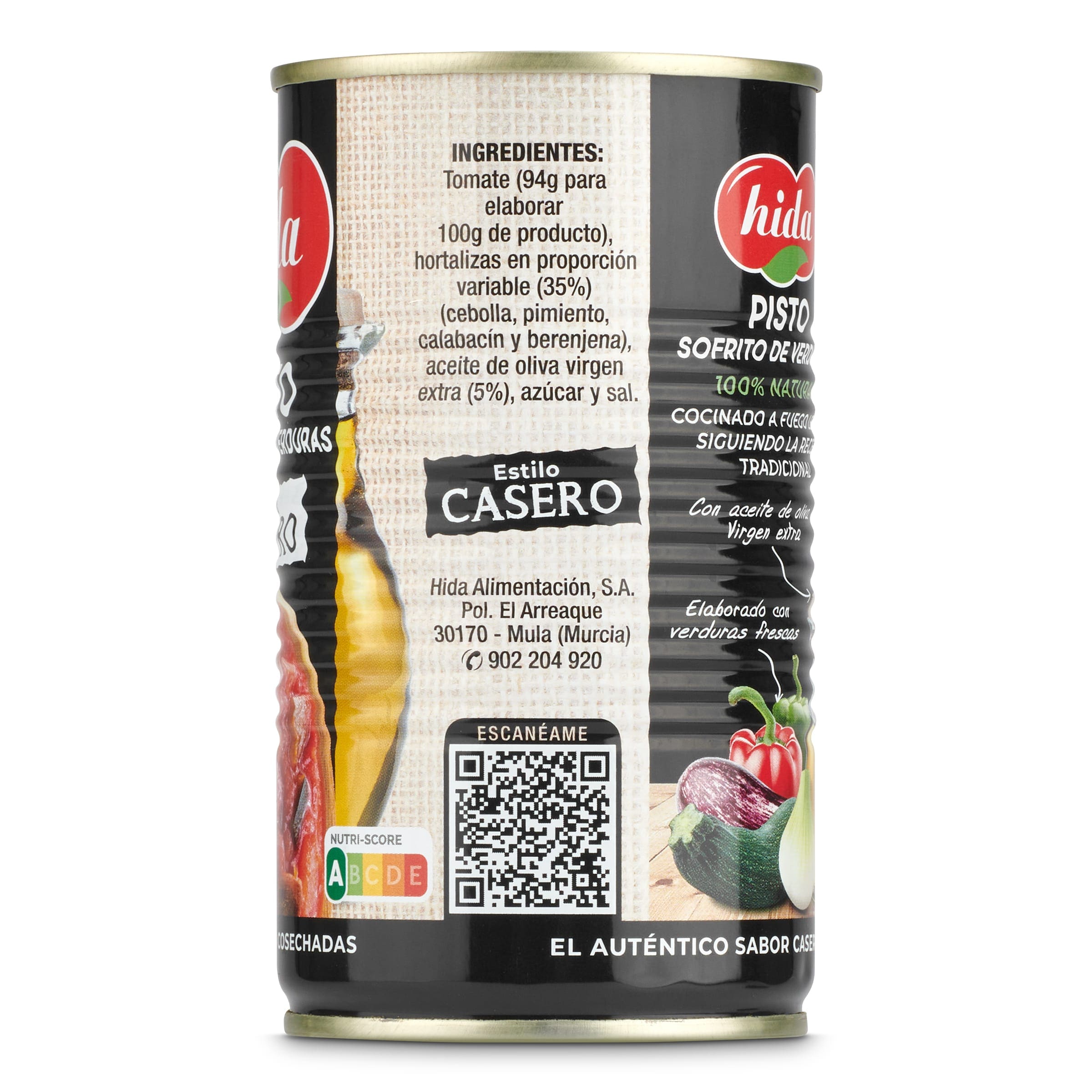 Pisto de tomate frito con verduras Hida 340 g