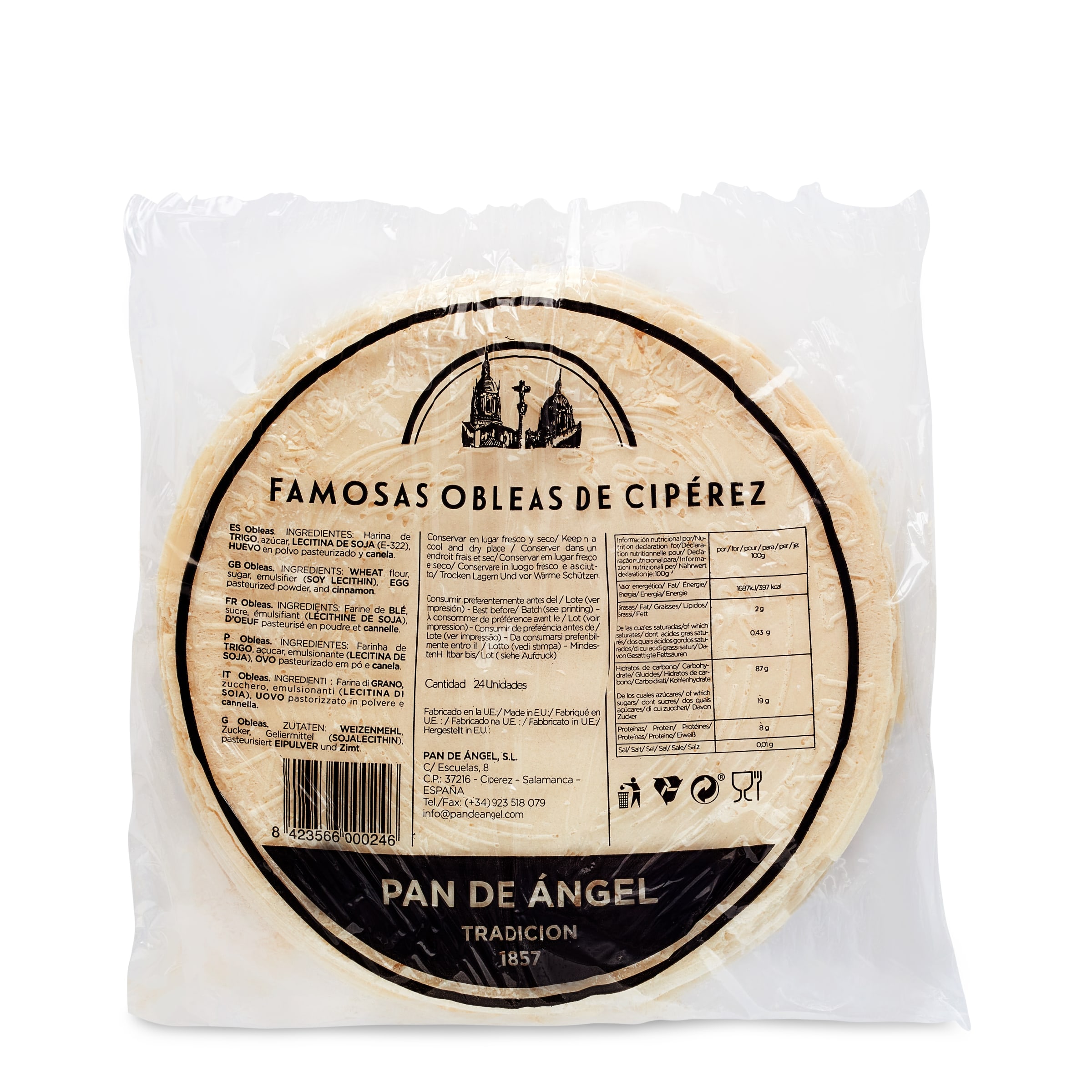 Obleas Pan de ángel 24 unidades