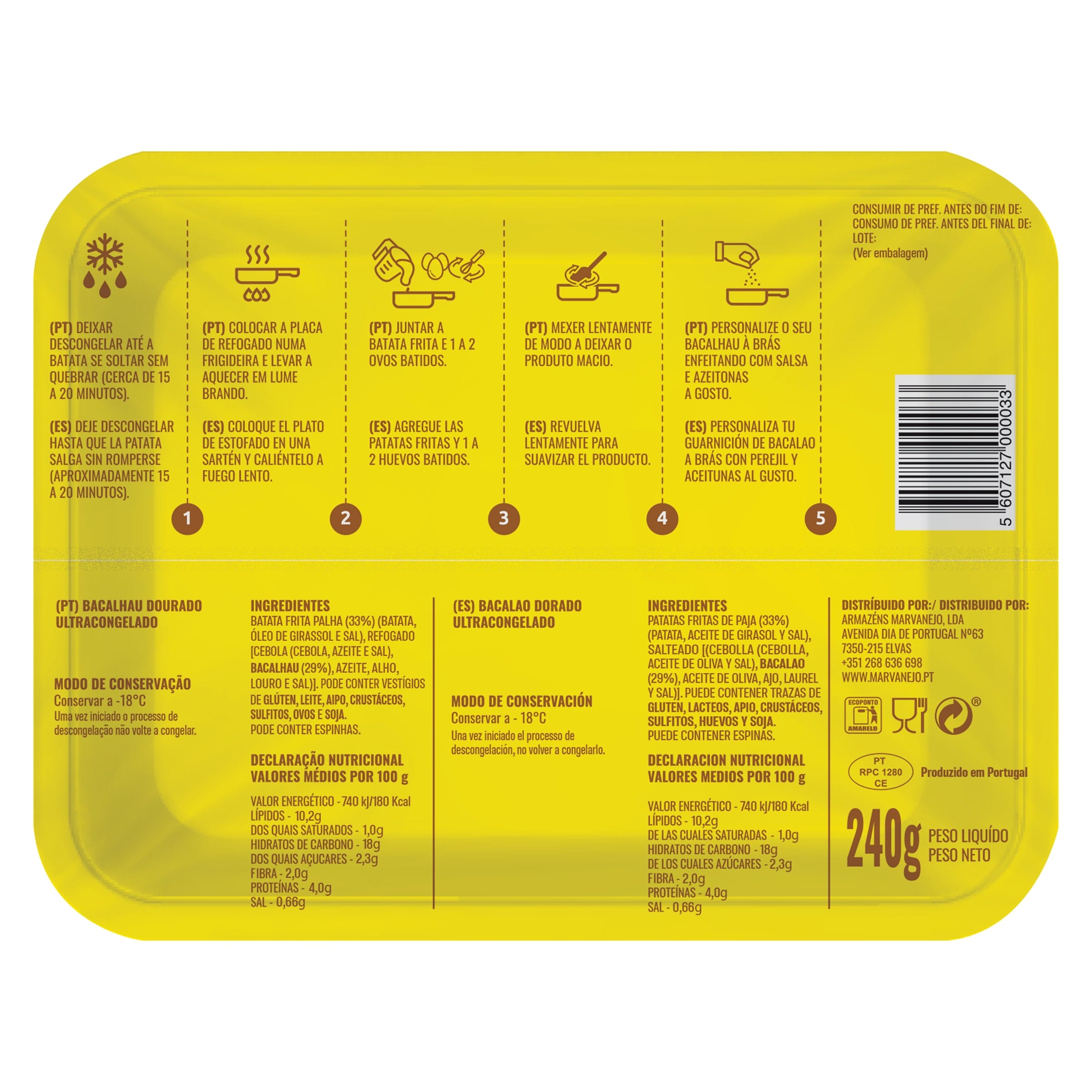 Bacalao dorado Marvanejo 240 g