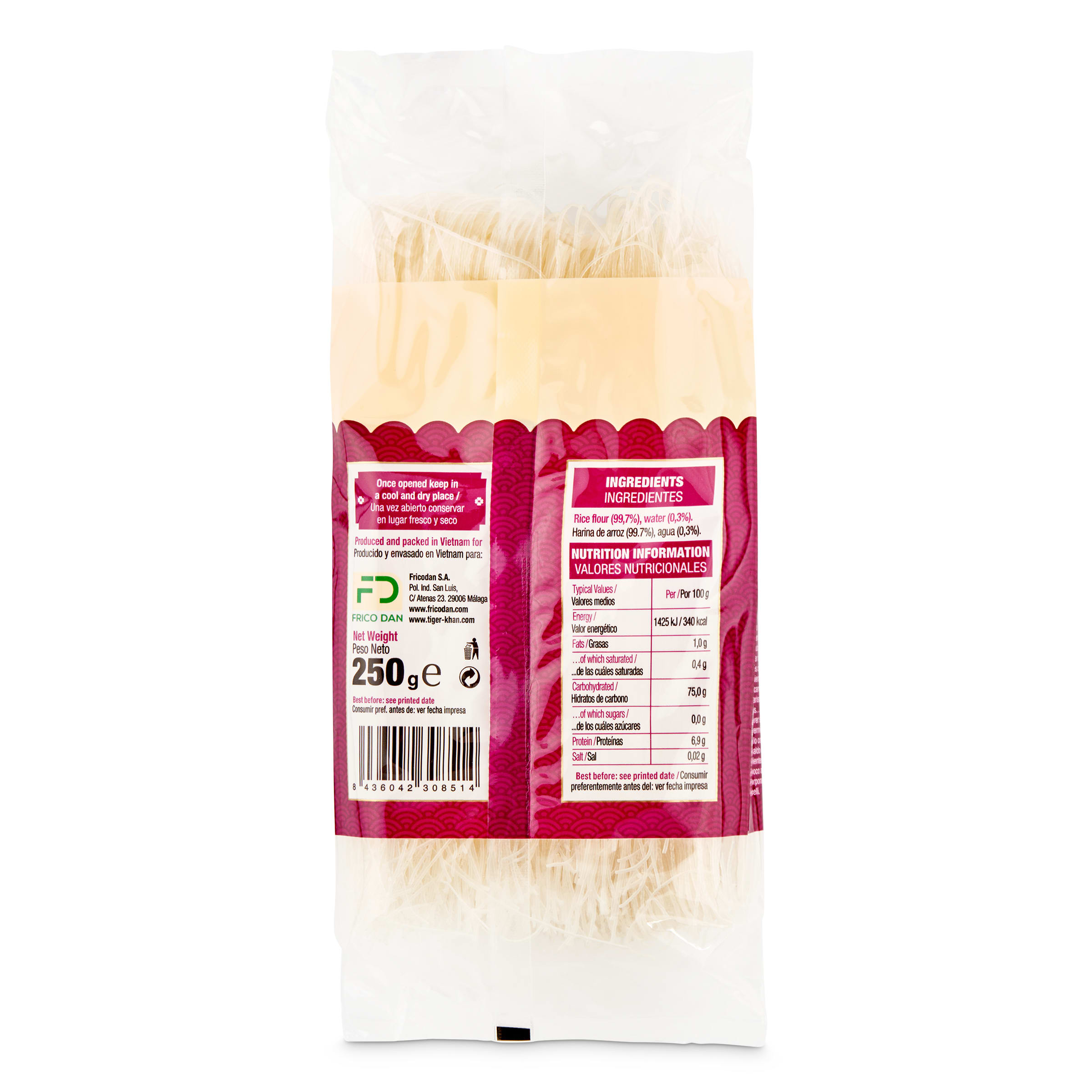 Fideos de arroz vermicelli Tiger Khan 250 g