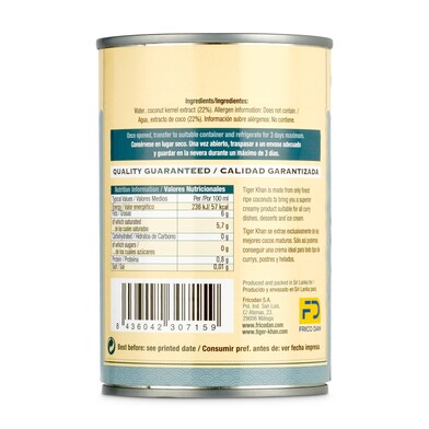 Jugo de coco bajo en grasa Tiger Khan lata 400 g-1 Jugo de coco bajo en grasa Tiger Khan lata 400 g-1