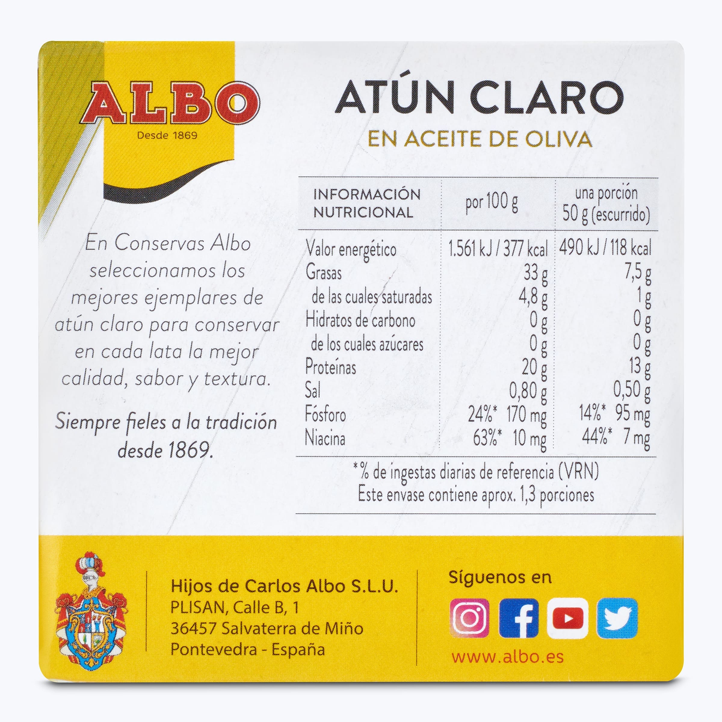 Atún claro en aceite de oliva Albo 67 g