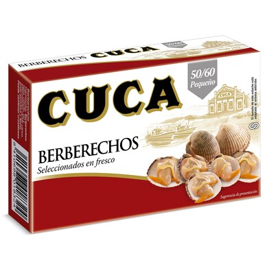 Berberechos al natural 50/60 piezas Cuca lata 63 g-0 Berberechos al natural 50/60 piezas Cuca lata 63 g-0
