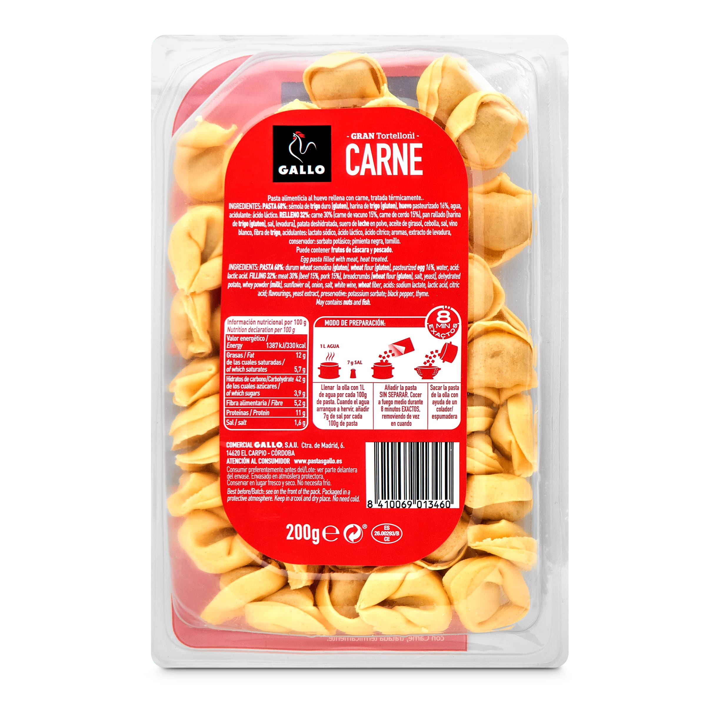 Tortelloni de carne Gallo 200 g