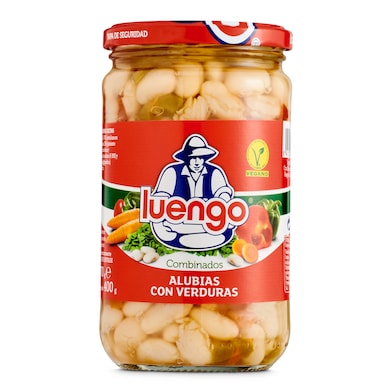 Alubias con verduras cocidas Luengo frasco 400 g-1